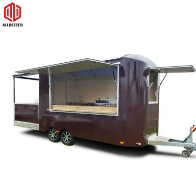 Stainless Steel Street Sale Coffee Beer Airstream Bar Halal Trailer Mobile Pizza Kitchen Retro Food Truck