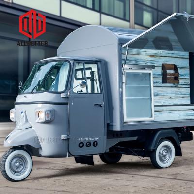 New Design Beer Bar Kiosk Beverage Coffee Van Fast Food Cart Mobile Electric Tricycle Ape Piaggio Food Truck