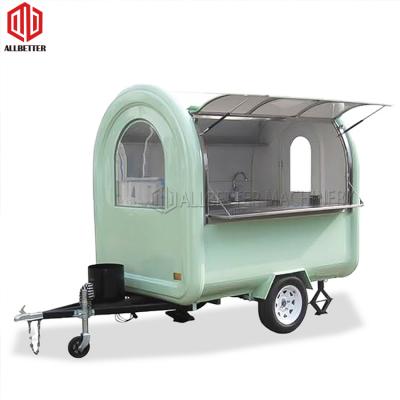 Ice Cream Push Cart Outdoor Mobile Kitchen Food Truck Hot Dog Food Trailer